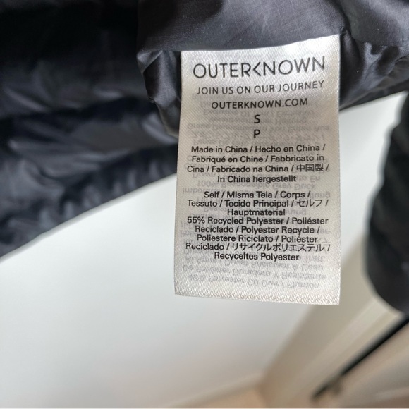 Outerknown Puffer Jacket Down Ripstop Black Gorpcore Full Zip Pockets Huckberry - Picture 9 of 13